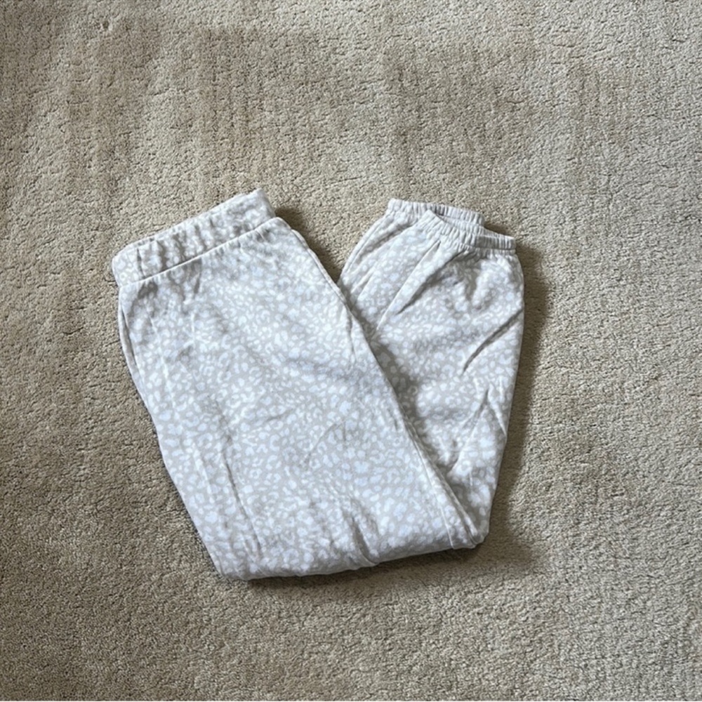 White Leopard Print Pants